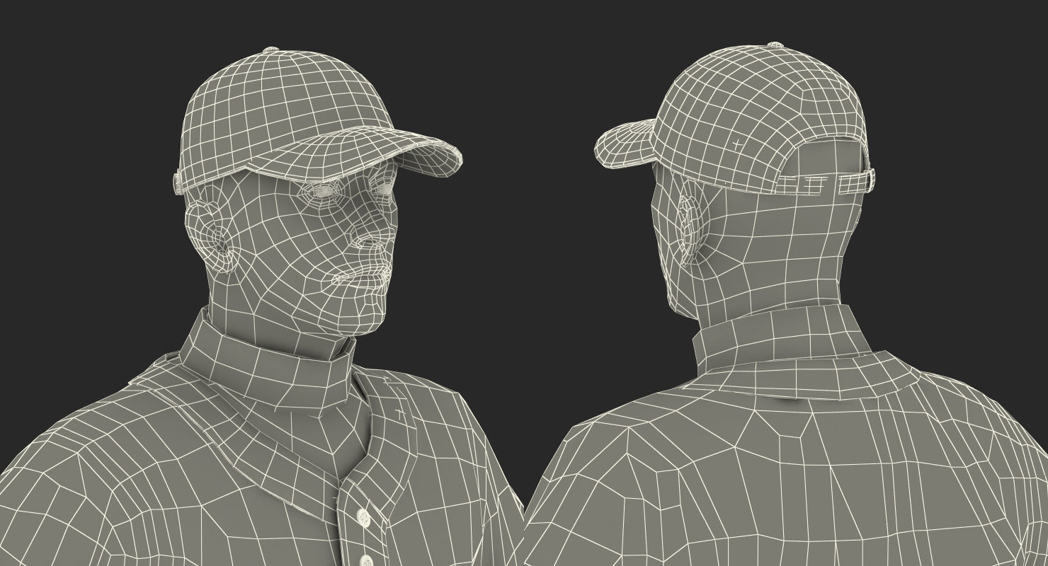 Baseball Player Athletics 2 Rigged for Maya 3D model_22