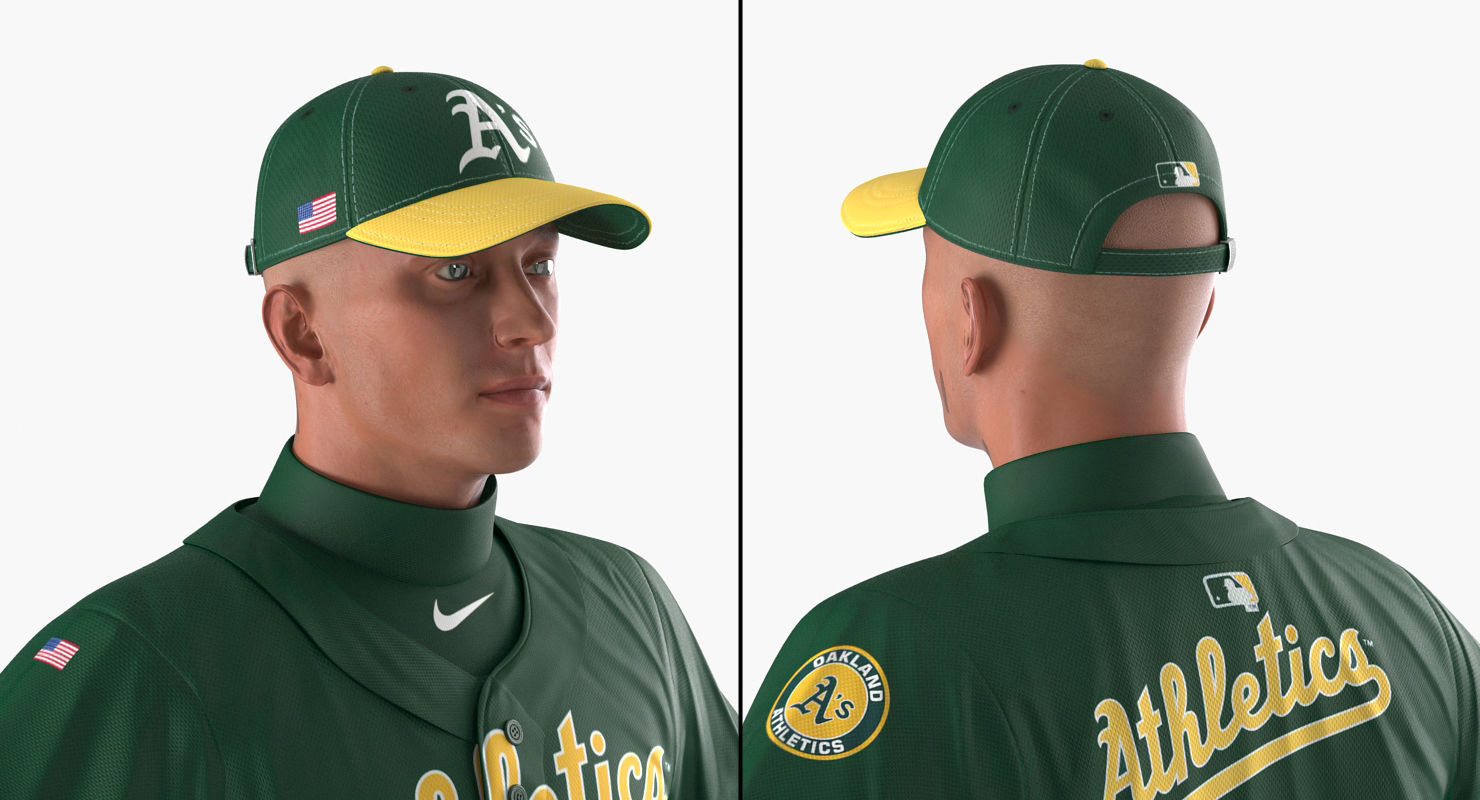 Baseball Player Athletics 2 Rigged for Maya 3D model_11