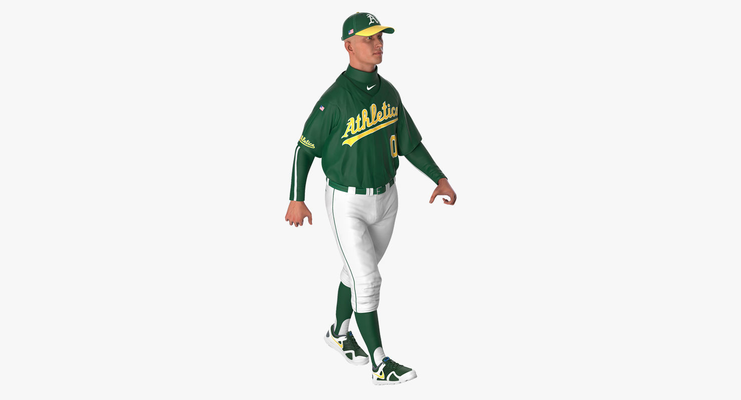 Baseball Player Athletics 2 Rigged for Maya 3D model_1
