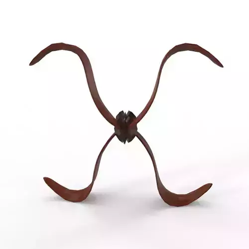 FONT X wooden sculpture with two long arms