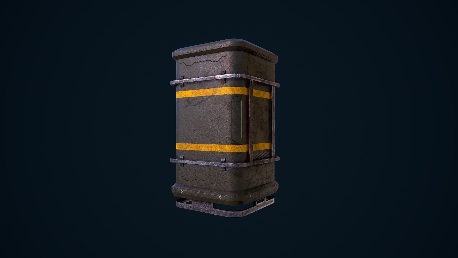 Sci-Fi Barrel Low-poly 3D model_6