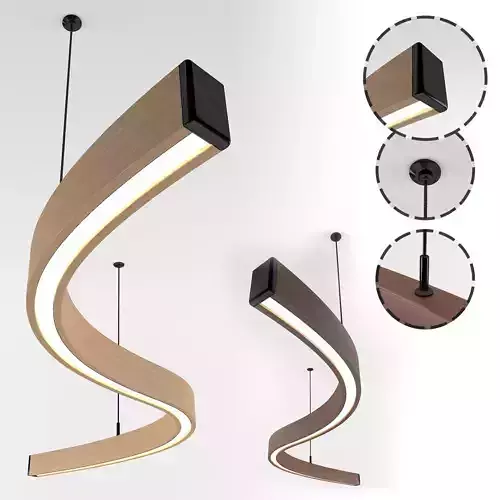 Wooden Lighting Pendant-01 Free low-poly 3D model