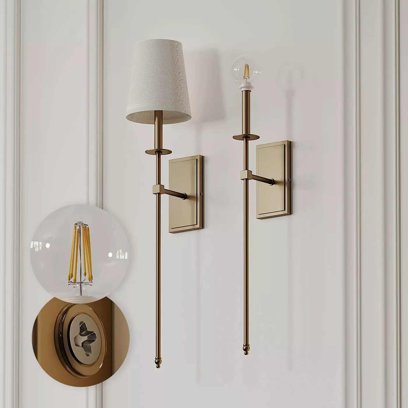 Tyrone 1-Light Wallchiere Wall Sconce 3D model_0