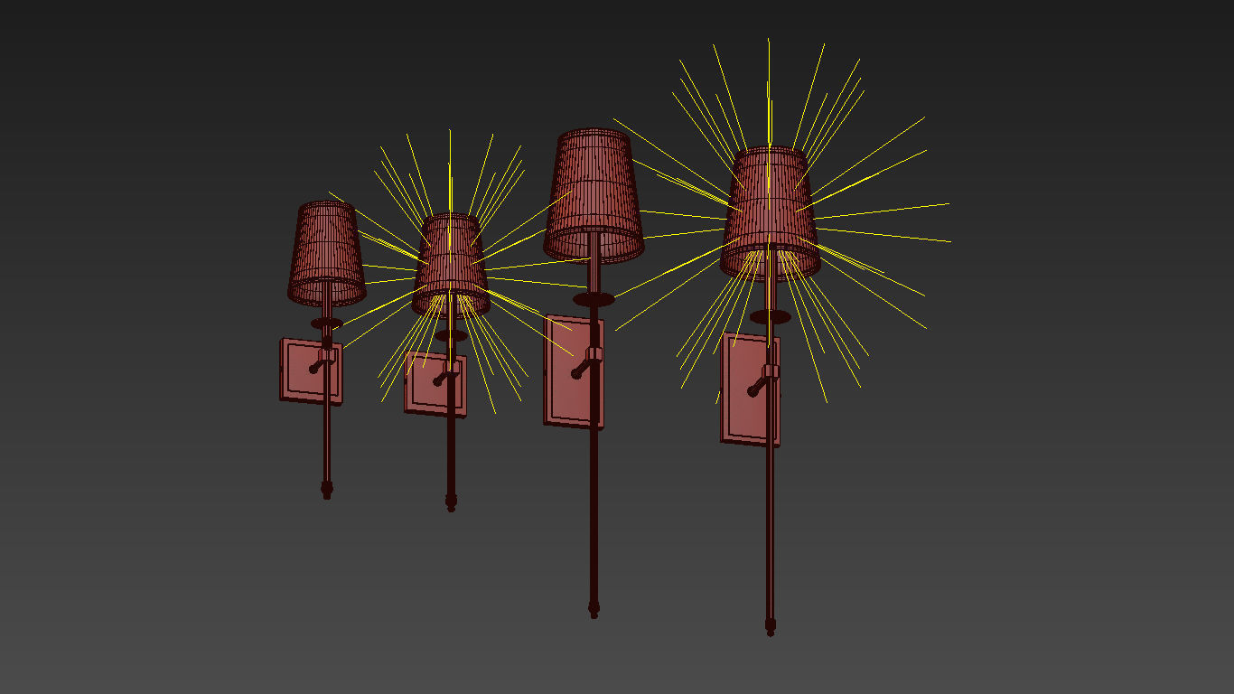 Tyrone 1-Light Wallchiere Wall Sconce 3D model_13