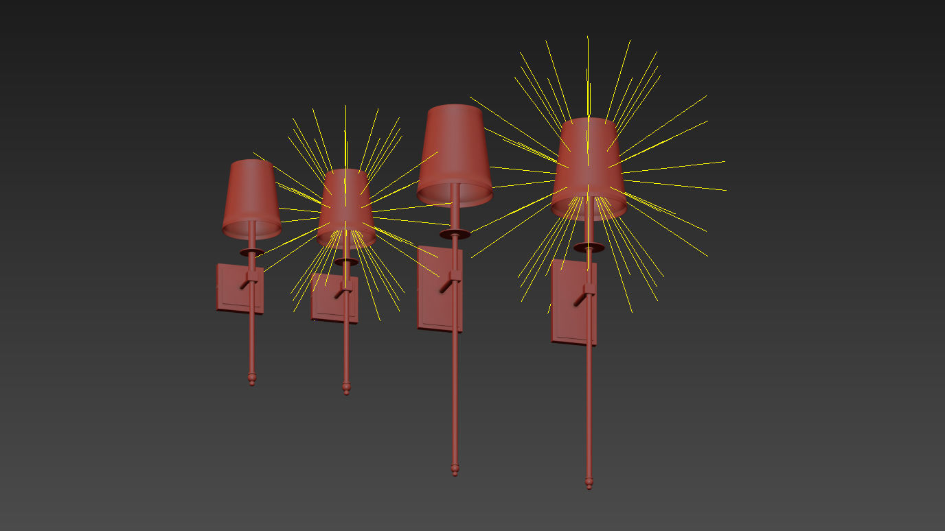 Tyrone 1-Light Wallchiere Wall Sconce 3D model_5