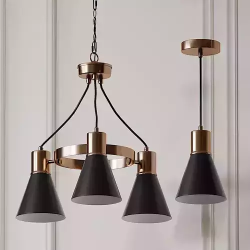 Bullis 1 and 3 light Shaded Pendant by Williston Forge