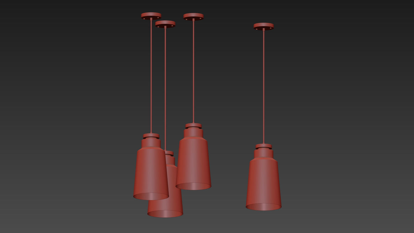 Stile 1-Light Bell Pendant by VERSANORA 3D model_4