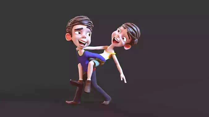 Ferdinand cartoon man carrying girl