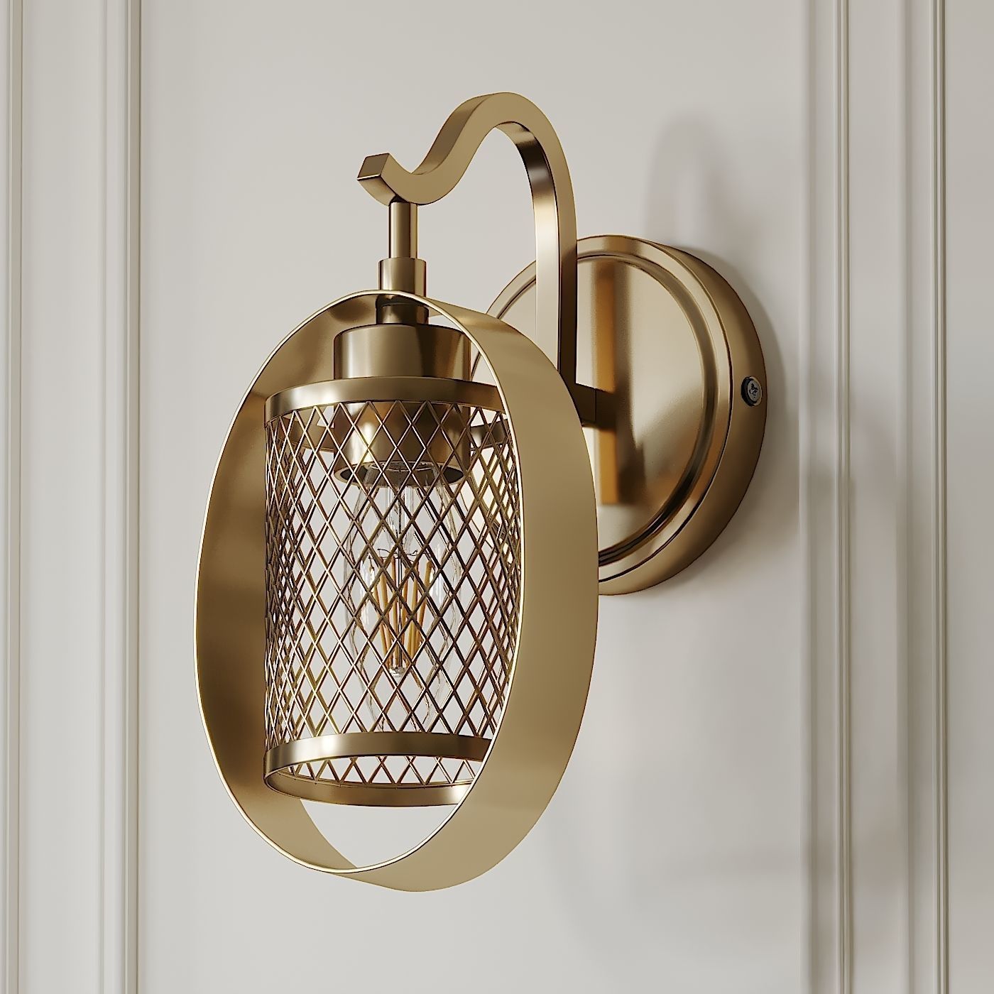 Salyers 1-Light Armed Sconce by Wrought Studio 3D model_1