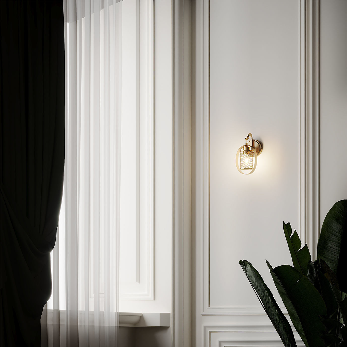 Salyers 1-Light Armed Sconce by Wrought Studio 3D model_2