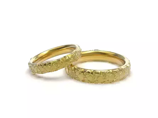 Large stones wedding comfort rings 3D print model