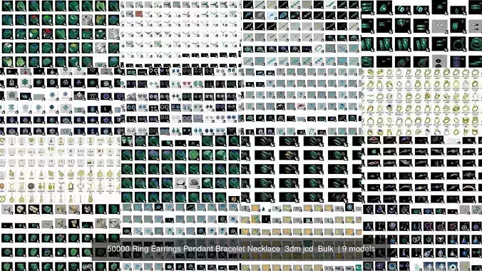 50000 Ring Earrings Pendant Bracelet Necklace  3dm jcd  Bulk 