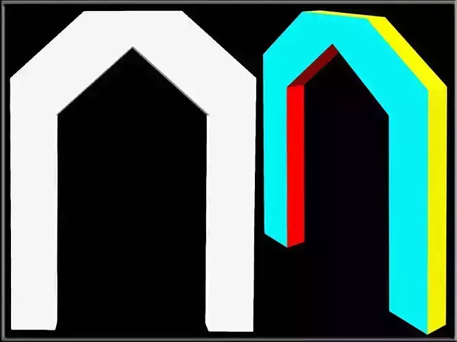 Triangular shaped Arch Low-poly 3D model