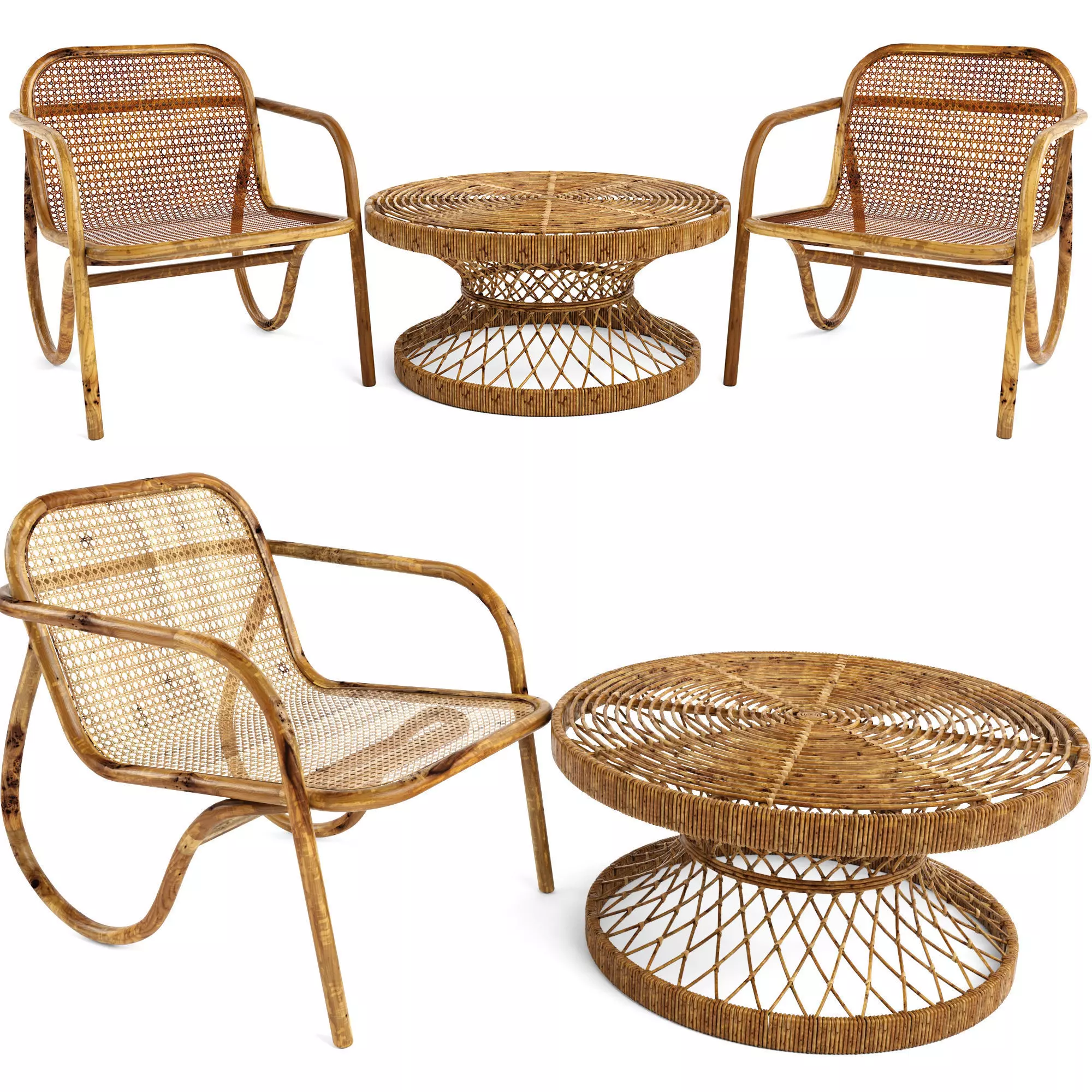 2 Sets Table Coffee Chair N200 Safavieh Wiener Gt 3D model_0