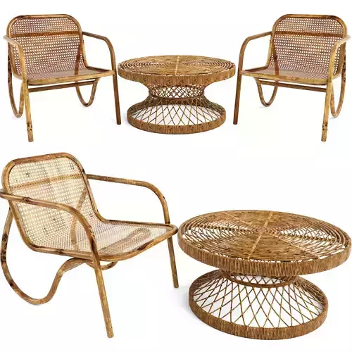 2 Sets Table Coffee Chair N200 Safavieh Wiener Gt 3D model