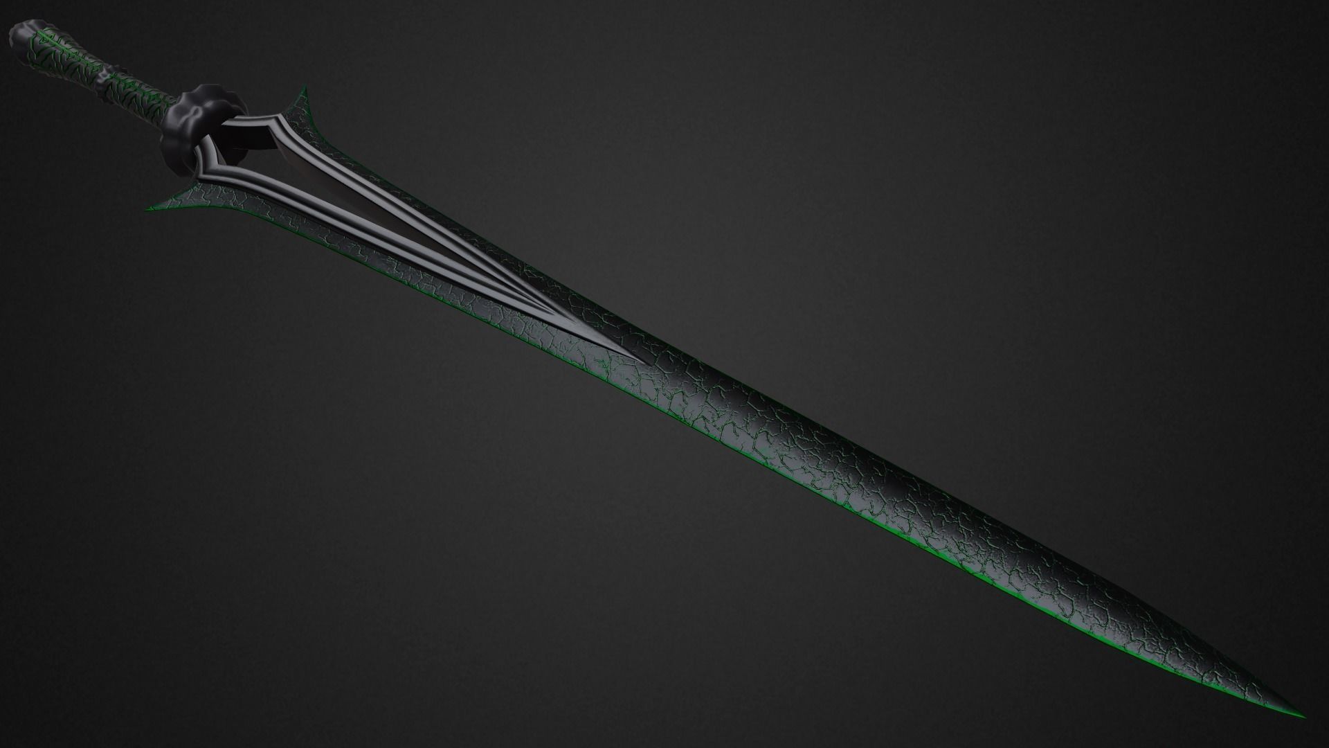 Dark sword Low-poly 3D model_6