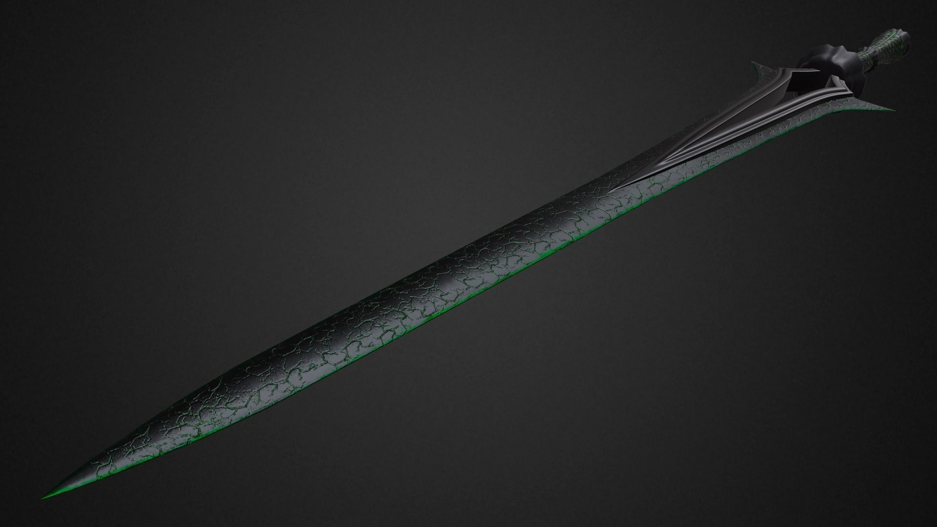 Dark sword Low-poly 3D model_4