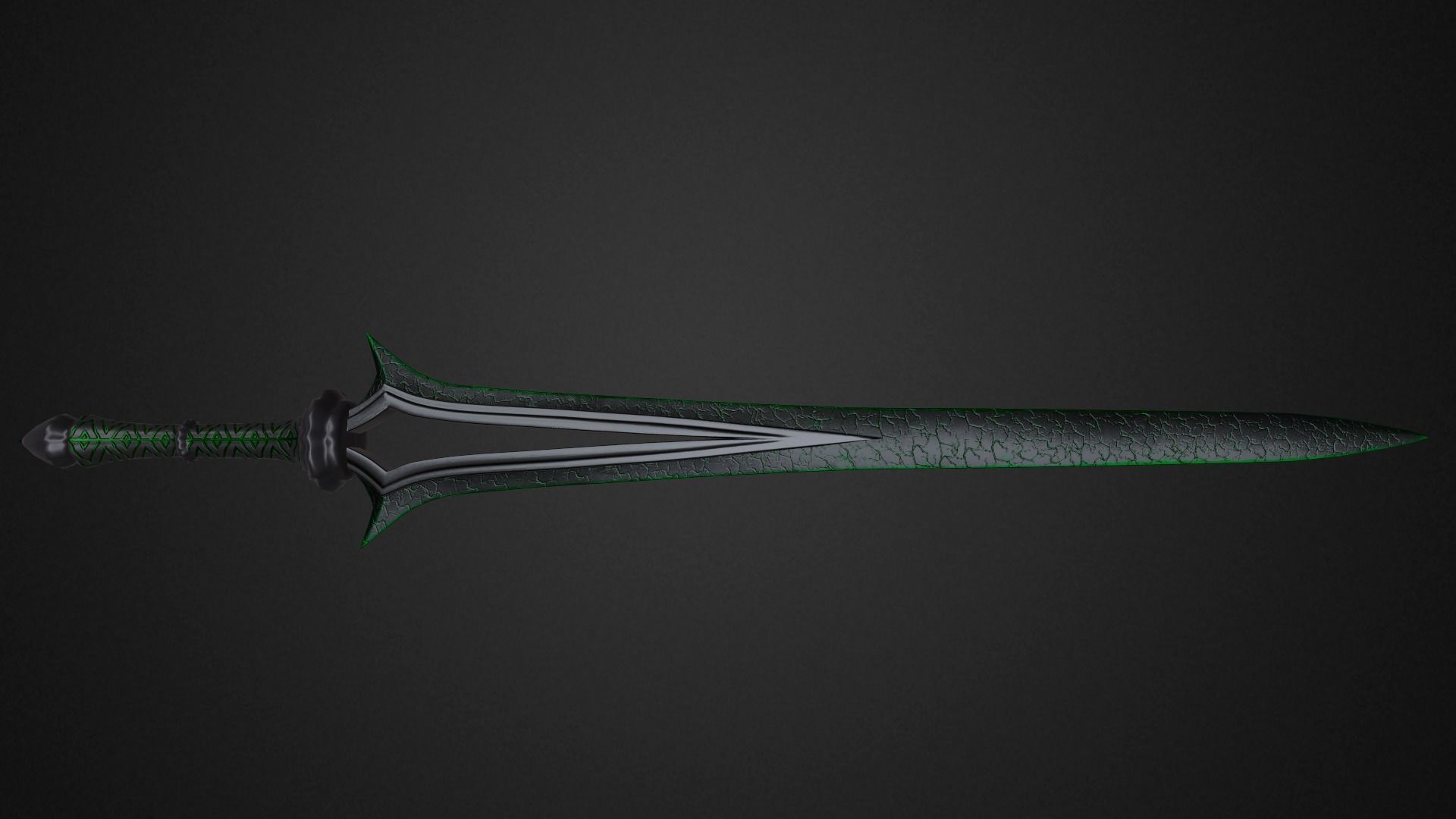 Dark sword Low-poly 3D model_5