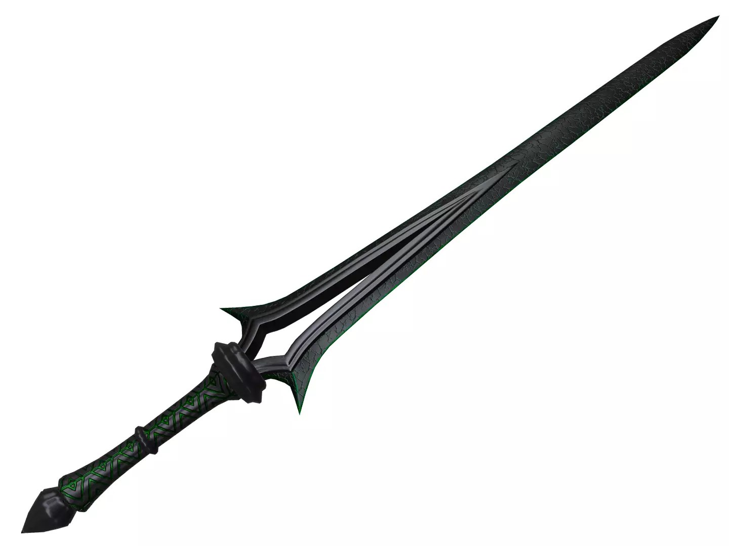 Dark sword Low-poly 3D model_0
