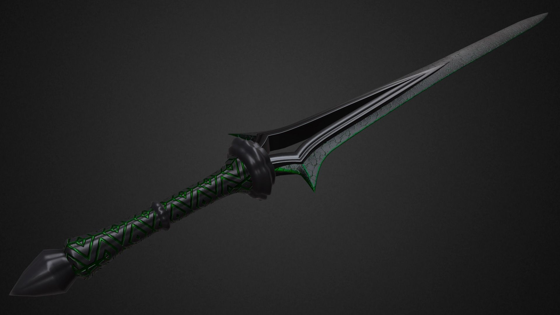 Dark sword Low-poly 3D model_2