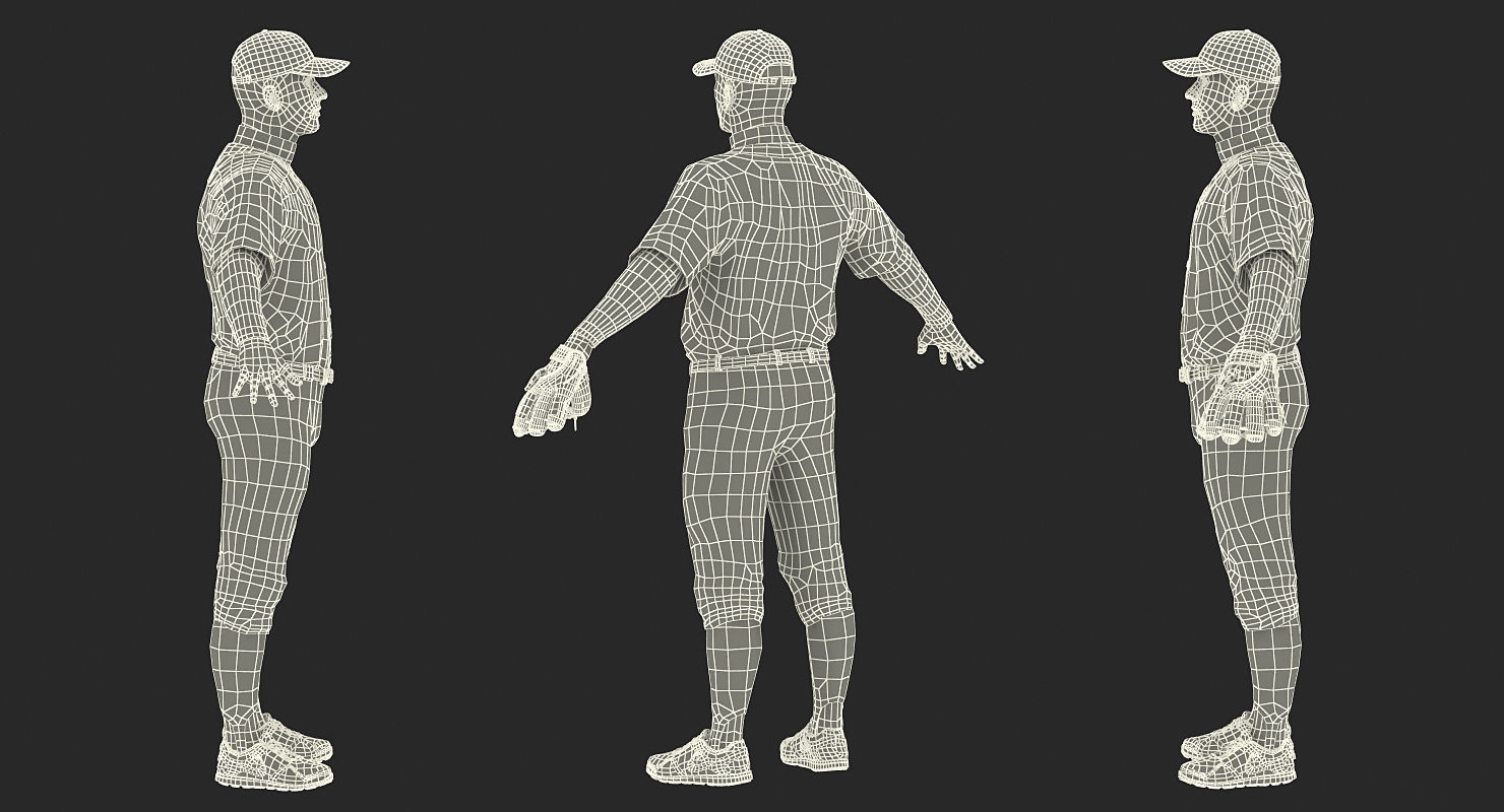 Baseball Player Rigged Twins for Maya 3D model_23