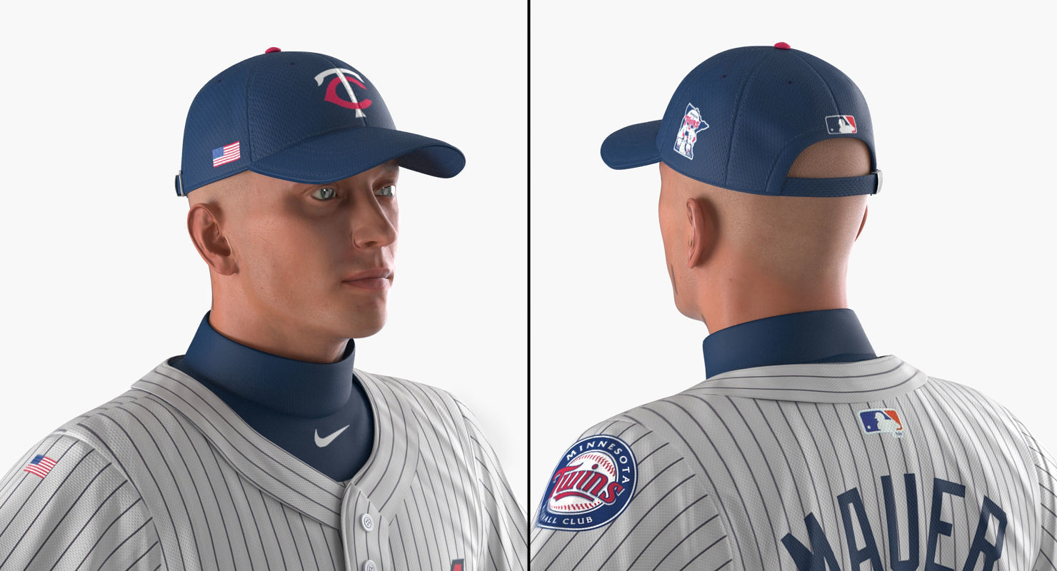 Baseball Player Rigged Twins for Maya 3D model_9