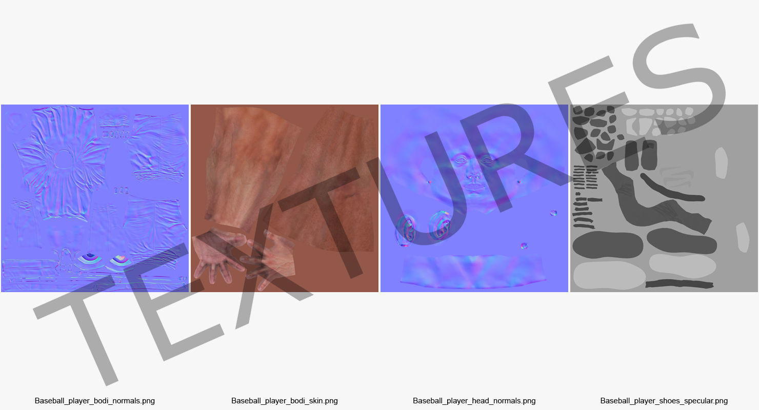 Baseball Player Rigged Twins for Maya 3D model_22