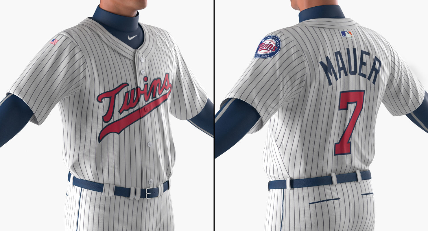 Baseball Player Rigged Twins for Maya 3D model_3