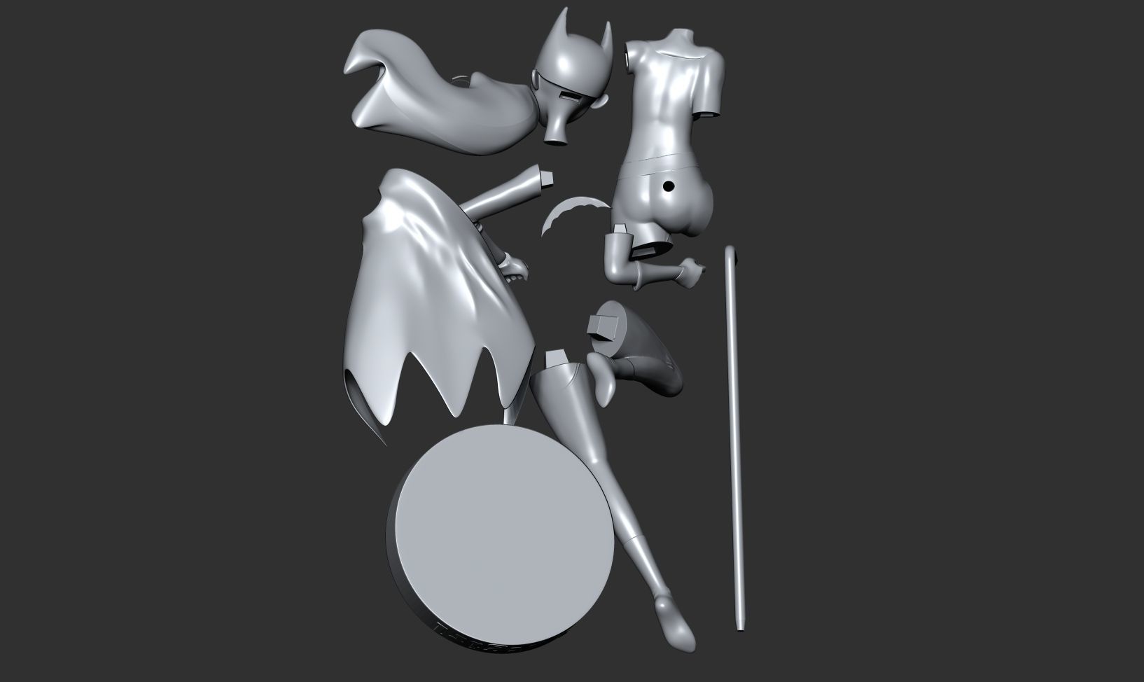 Batgirl stylized 3D print model_5