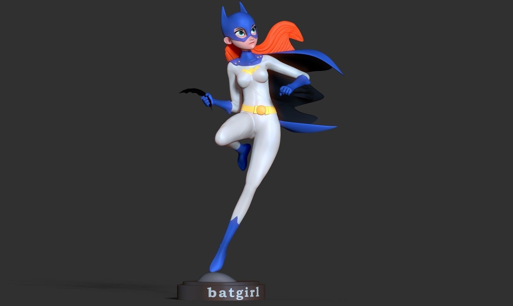 Batgirl stylized 3D print model_15