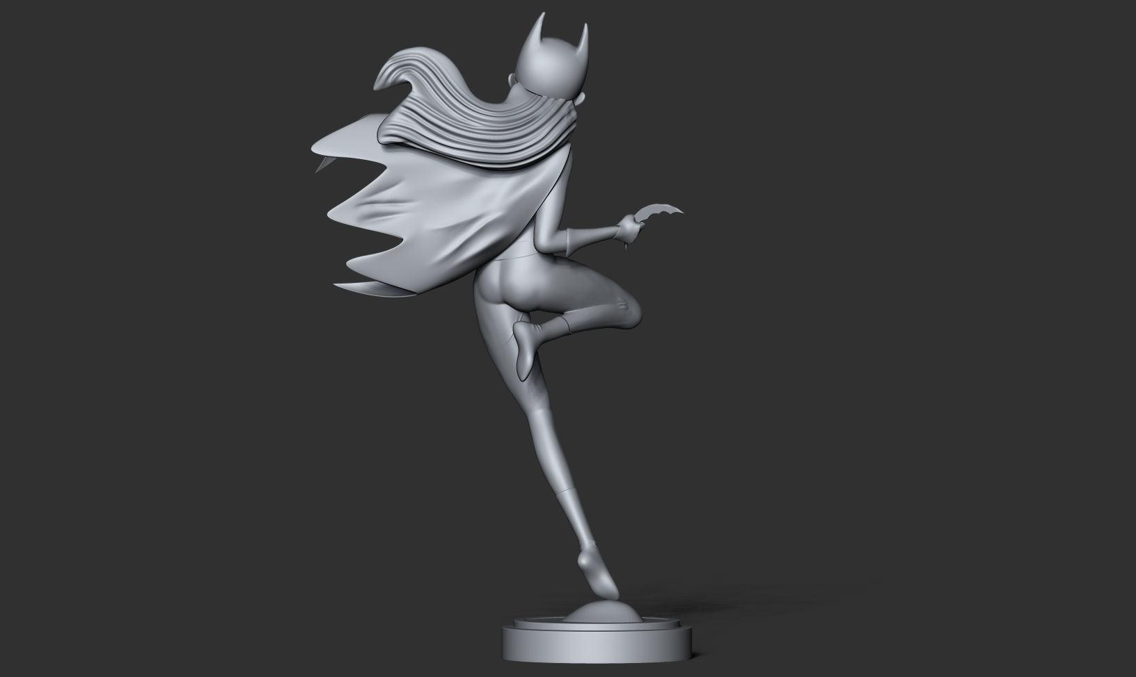 Batgirl stylized 3D print model_9
