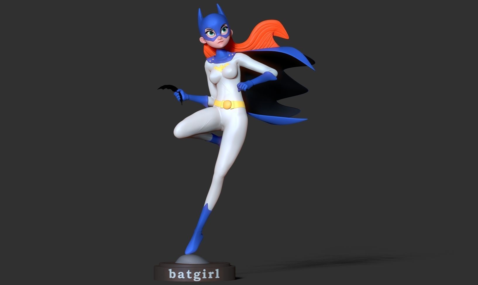 Batgirl stylized 3D print model_10