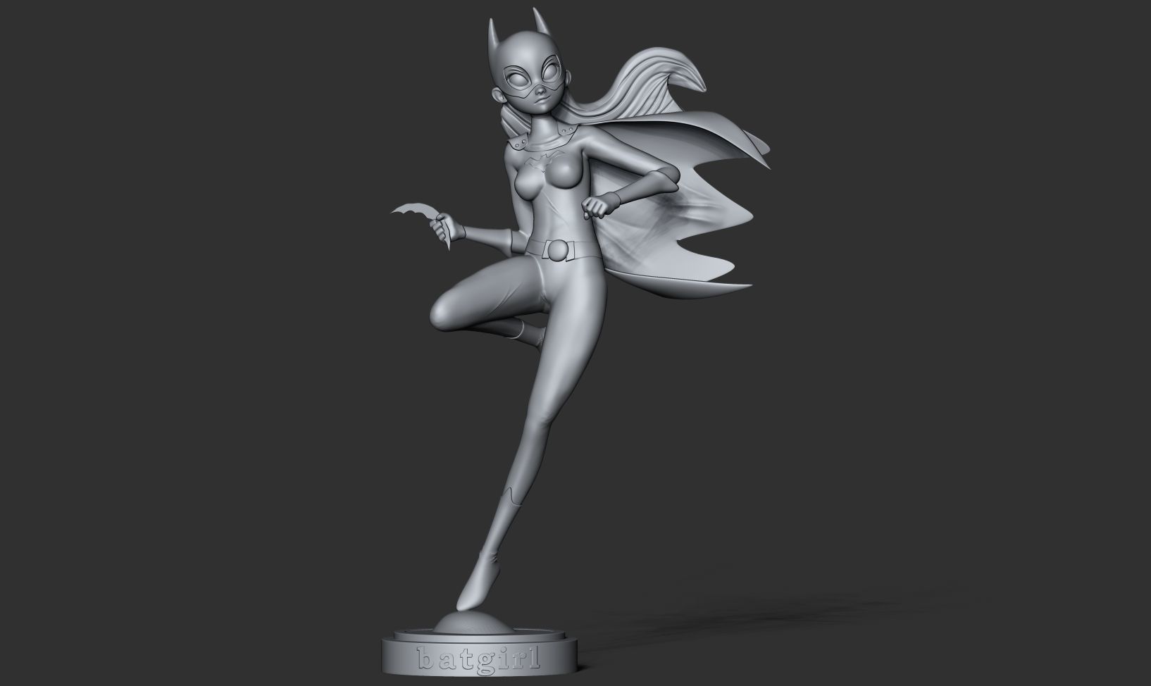 Batgirl stylized 3D print model_11