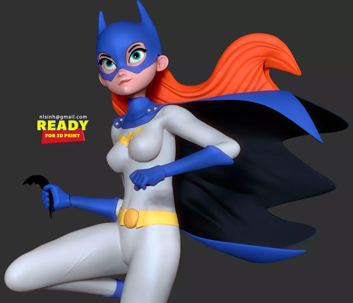 Batgirl stylized 3D print model_0