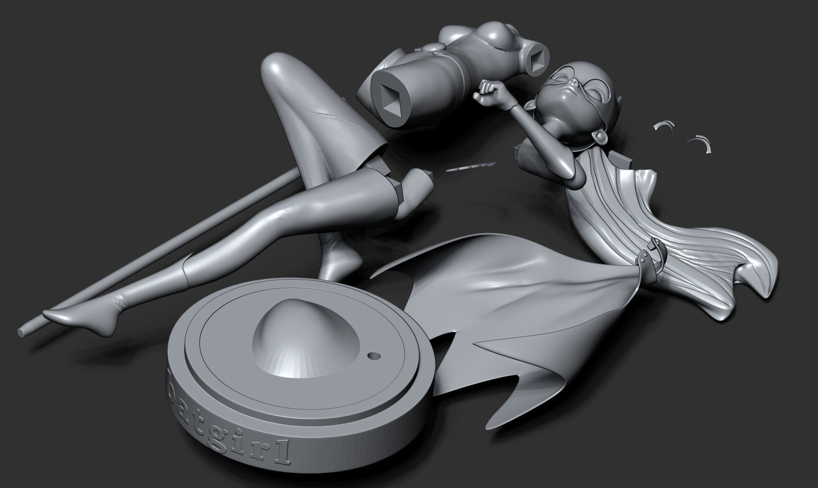 Batgirl stylized 3D print model_2