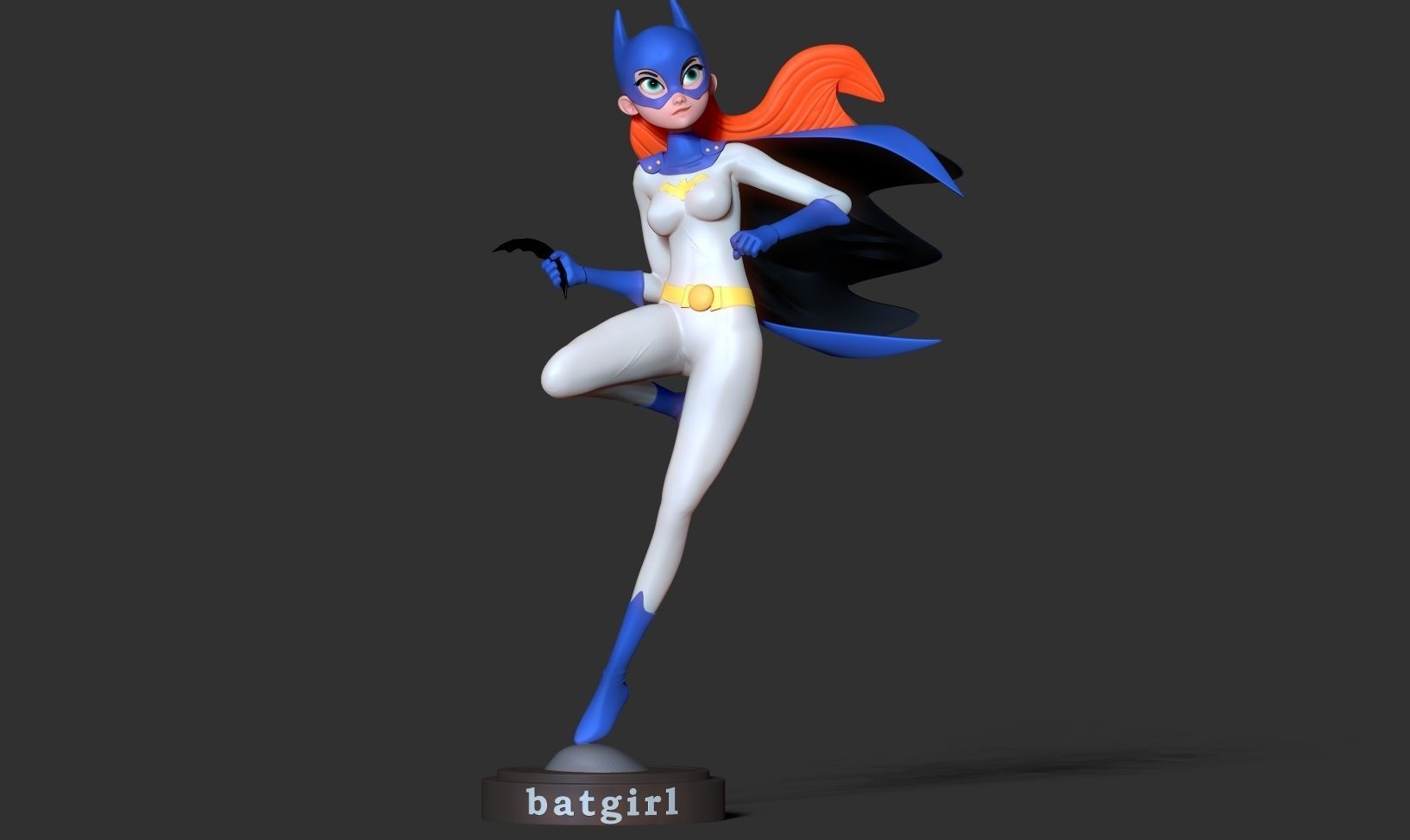 Batgirl stylized 3D print model_12