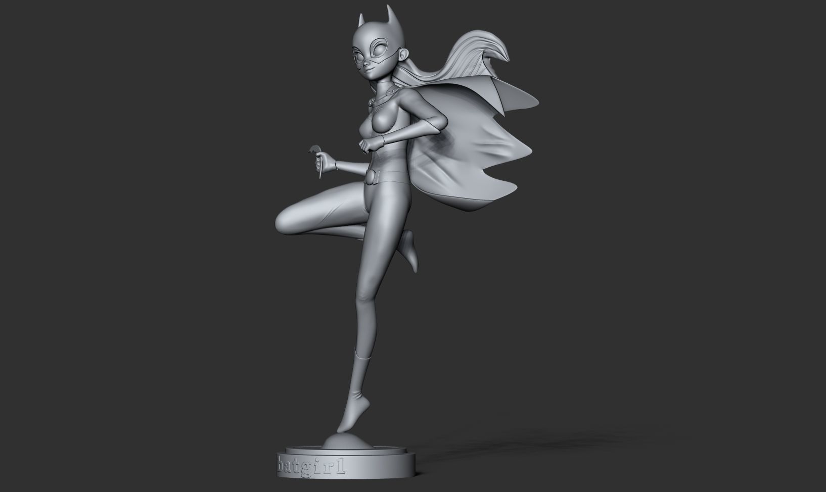 Batgirl stylized 3D print model_14