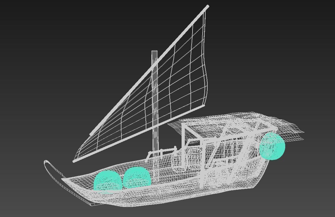 Arabic Dhow Boat 3D model_2