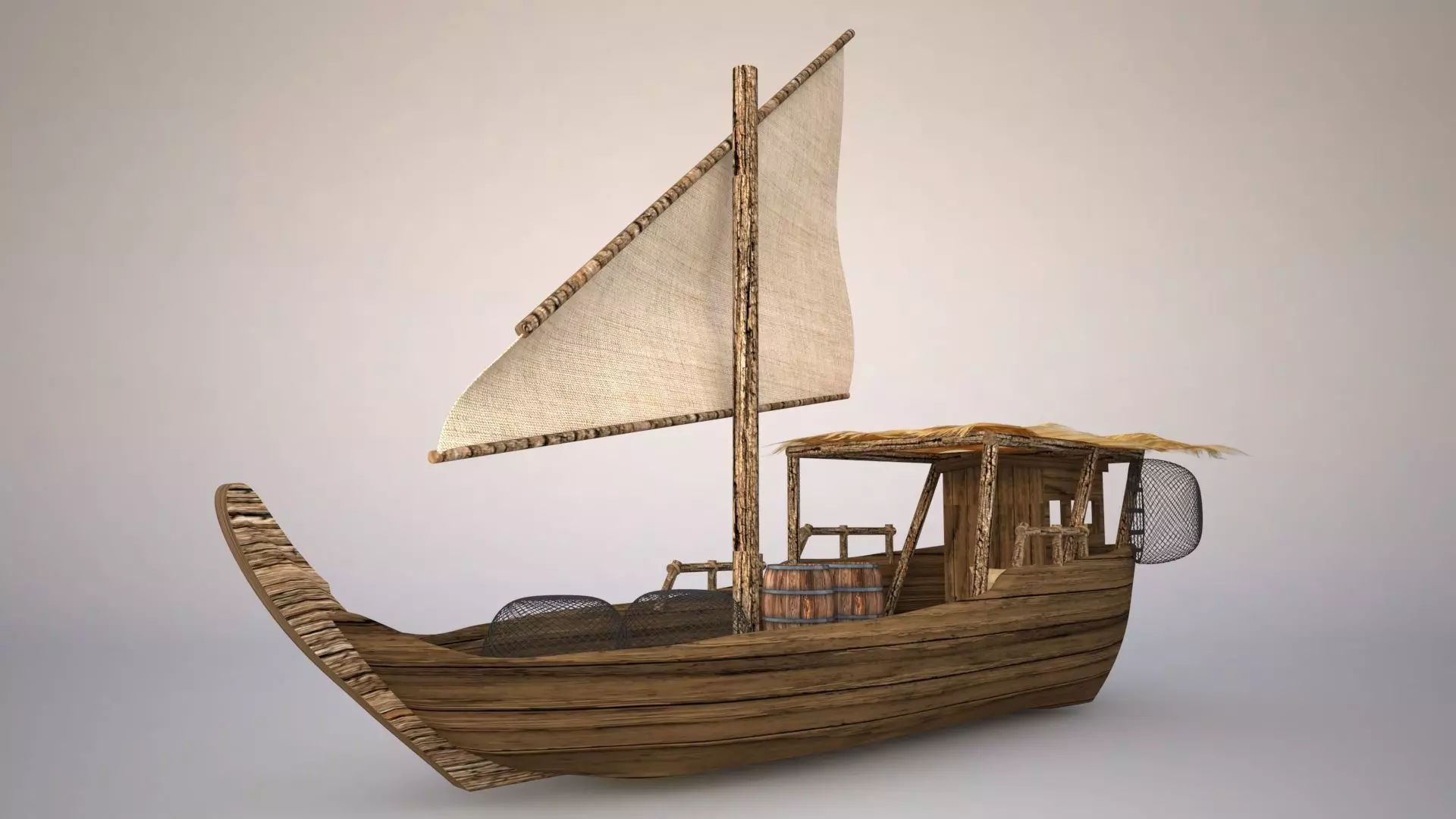 Arabic Dhow Boat 3D model_0