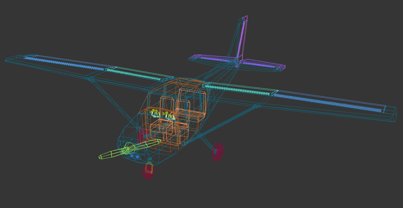 Low Poly Light Aircraft 01 Low-poly 3D model_15