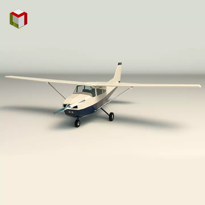 Low Poly Light Aircraft 01 Low-poly 3D model_0