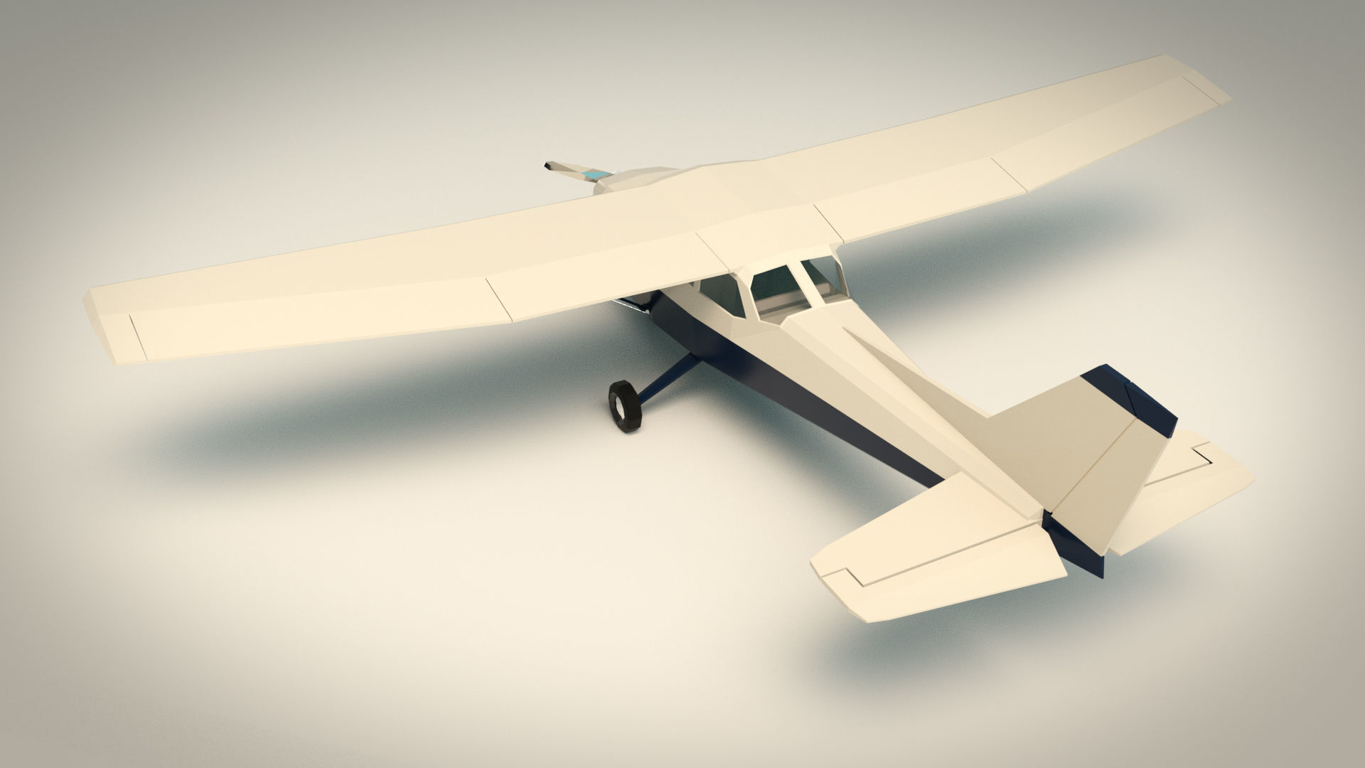 Low Poly Light Aircraft 01 Low-poly 3D model_4
