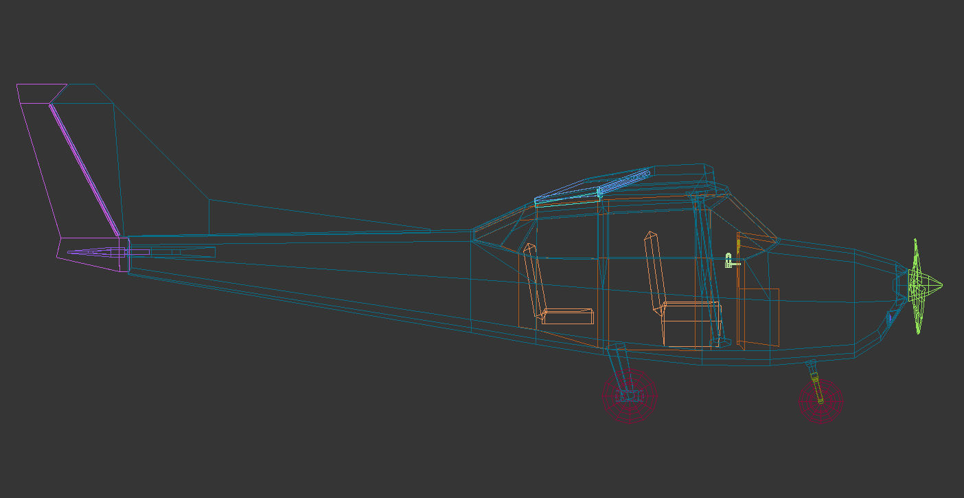 Low Poly Light Aircraft 01 Low-poly 3D model_17