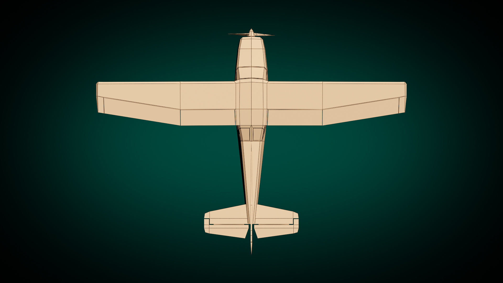 Low Poly Light Aircraft 01 Low-poly 3D model_14