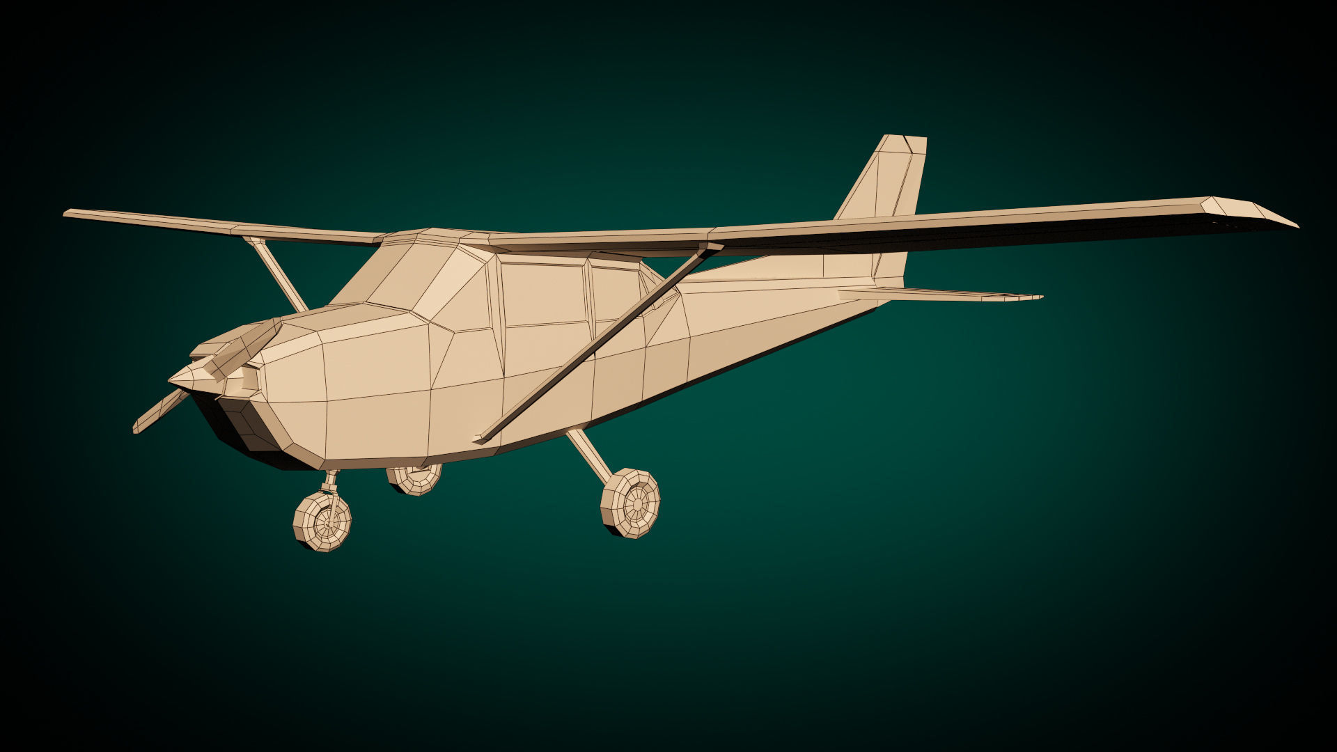 Low Poly Light Aircraft 01 Low-poly 3D model_10