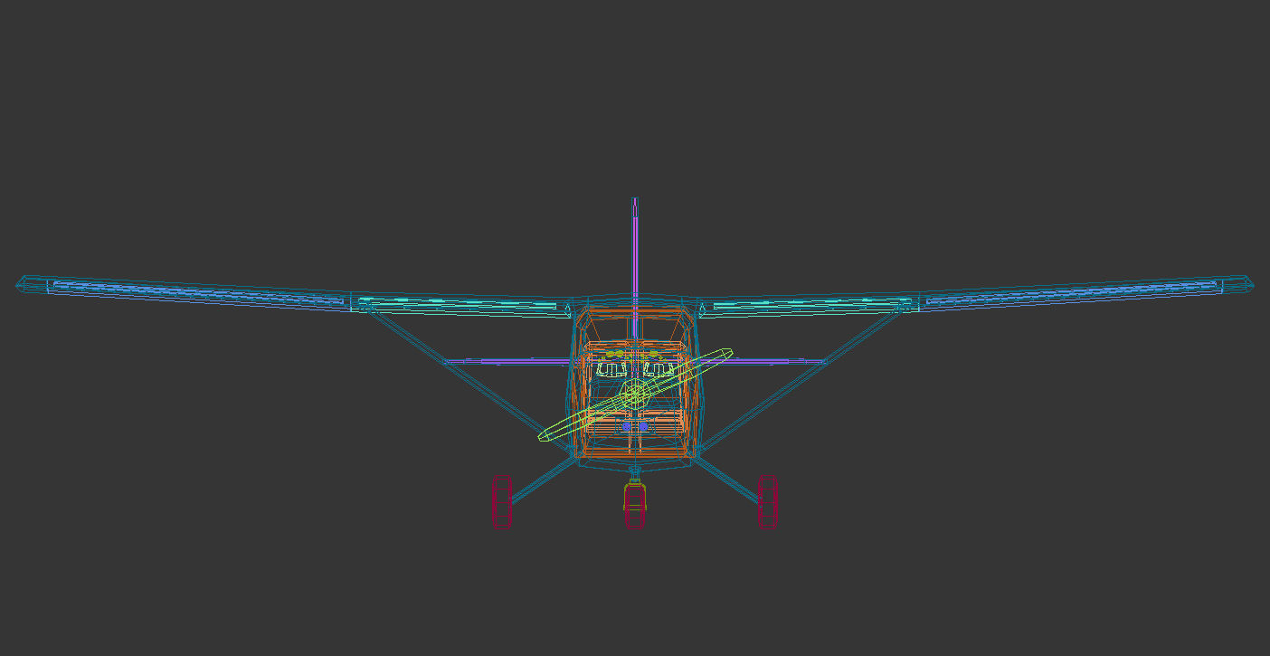 Low Poly Light Aircraft 01 Low-poly 3D model_16