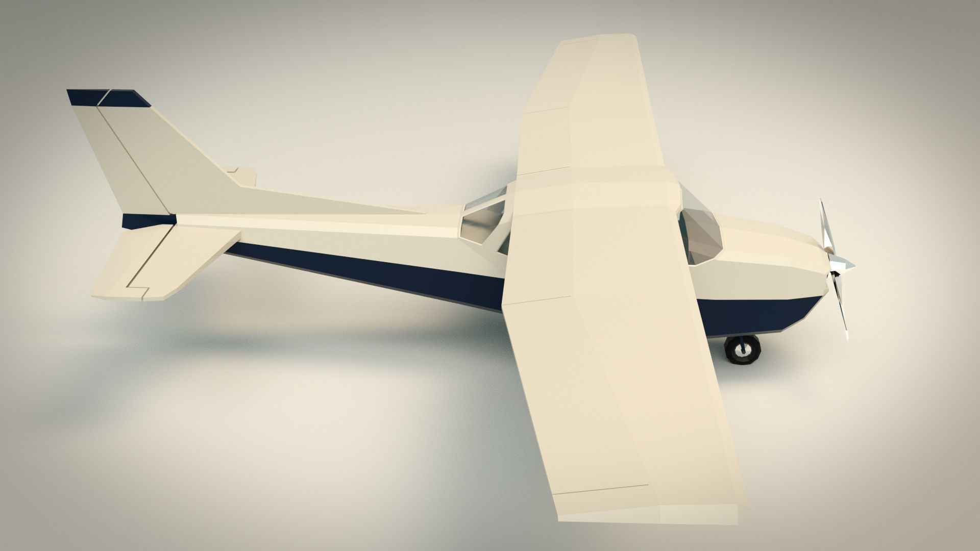 Low Poly Light Aircraft 01 Low-poly 3D model_8