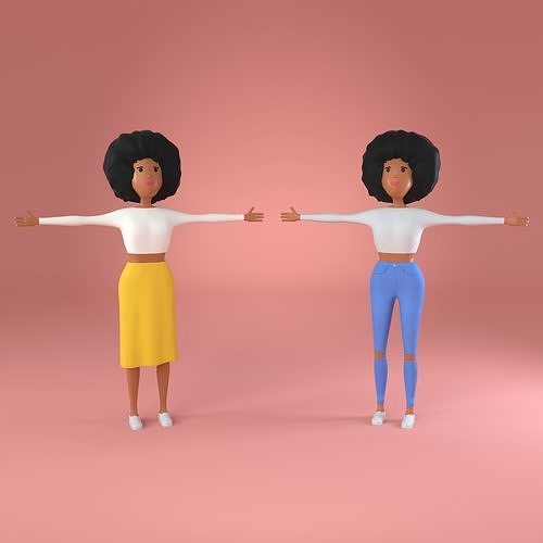 2 Female Characters Alicia 3D model