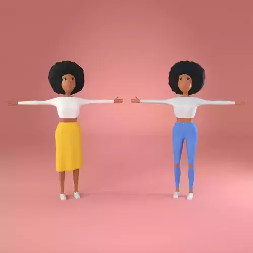 2 Female Characters Alicia 3D model