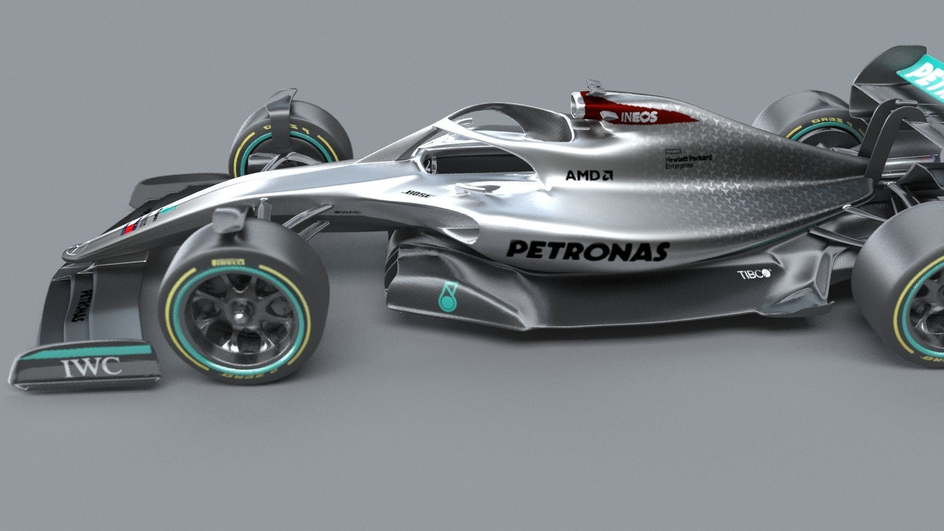 f1 mersedes petronas 2021 - 2023 concept Low-poly 3D model_8